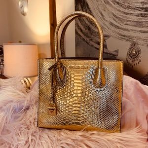 Michael Kors Mercer Crocodile Mini Satchel